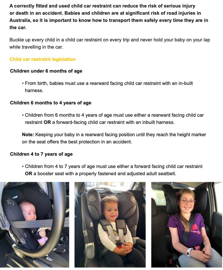 Child Car Restraints 1